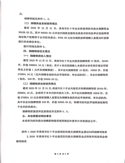 关于2020年淮南市红十字会防汛救灾社会捐赠款物收支情况审计结果的公示5